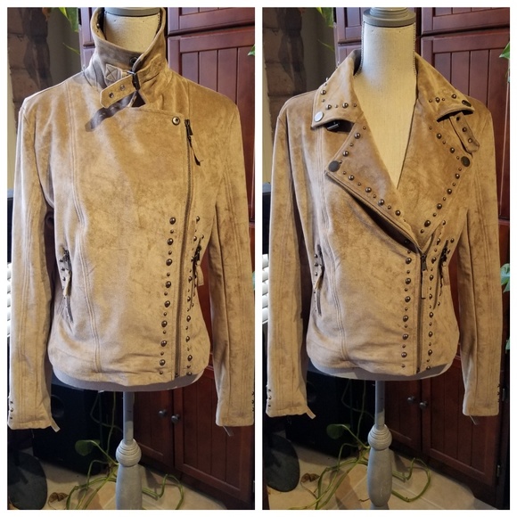 Miss Me Jackets & Blazers - Miss Me Brand Faux Suede Moto Jacket